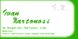 ivan martonosi business card